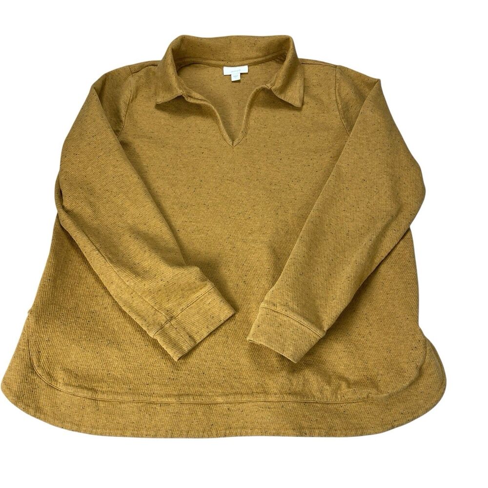 J. Jill Purejill Diagonal-Knit Folded-Collar Top Size Large - Picture 7 of 12